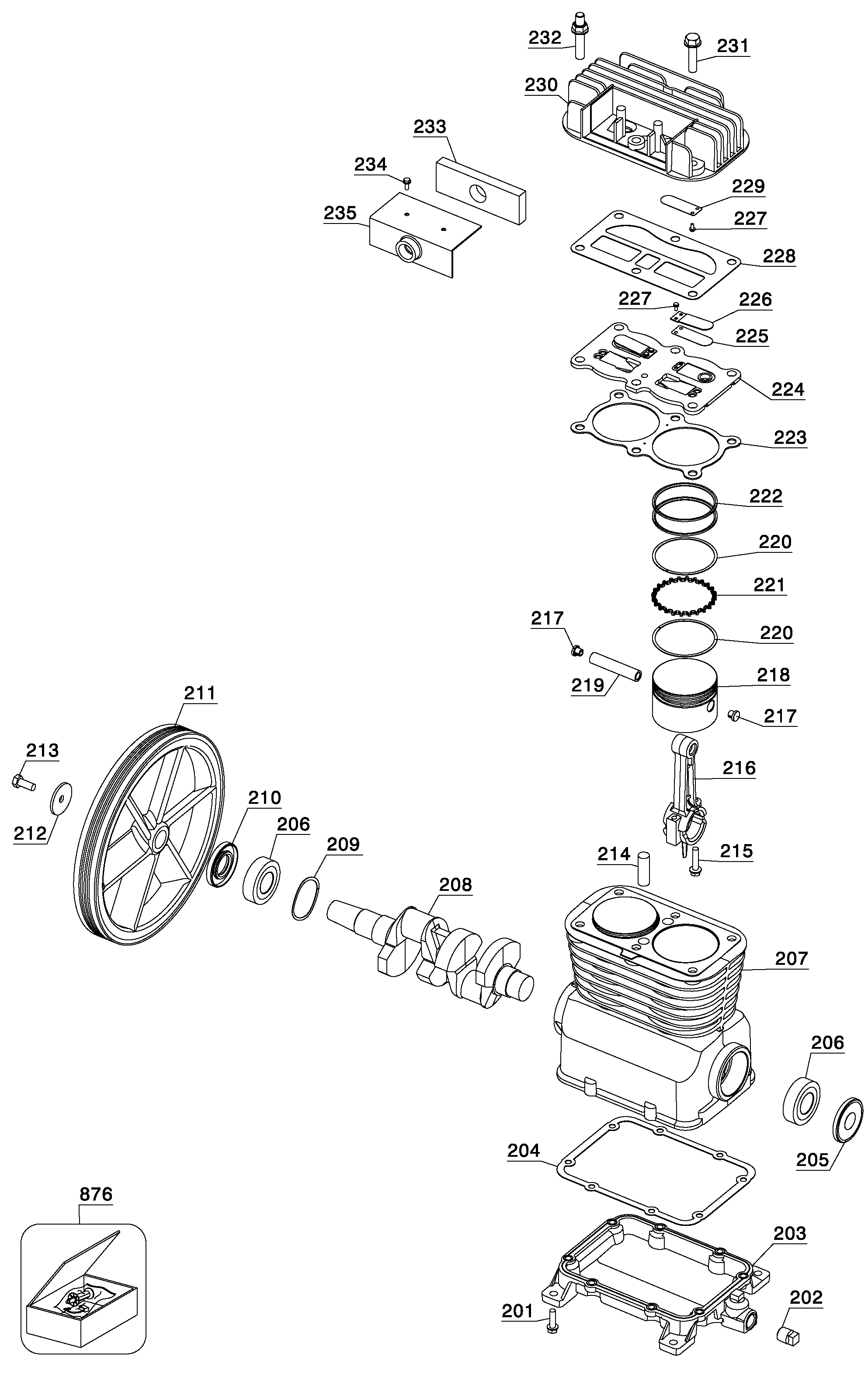 PUMP Diagram and Parts List for 0 Porter Cable Compressor